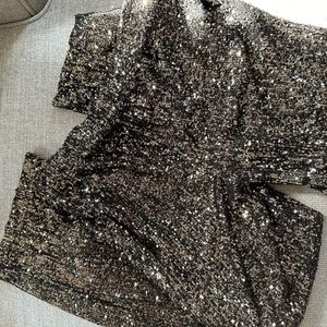 Gold and black sequin pants